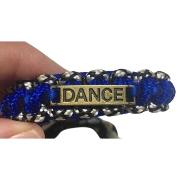 1 Black White Heart 1 Blue Dance Paracord Bracelet Set Casual with Buckle - Picture 3 of 8